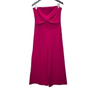Vince Camuto Women's Strapless Twist Front Jumpsuit Fuchsia Pink Size 10 Elegant